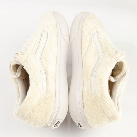 Vans Womens Old School Sneaker Size 8 White Sherpa Furry Lace Up Skate Shoe - Picture 9 of 12